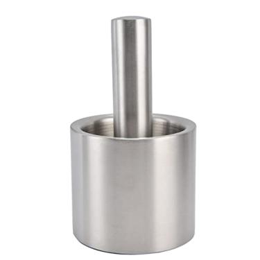 Imagem de Pssopp Pilão de Argamassa de Aço Inoxidável 304, Ferramenta de Cozinha Resistente Ao Desgaste para Moagem de Especiarias, Design Silencioso Perfeito para Alho e Nozes
