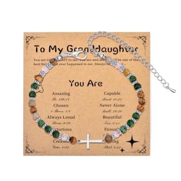 Imagem de met-edianger Pulseira de cruz com cartão para mulheres, pulseira de fé, religiosa, cristã, batismo, Páscoa, presente de Natal para amante, mãe, filha, irmã, amiga, Adjustable, Sem Pedra Preciosa