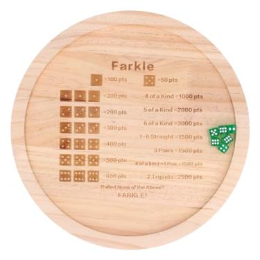 Imagem de Akozon Bandeja de Dados Akozon Farkle - Jogo de Dados de Madeira Premium Definido para a Noite do Jogo Em Família - Melhore As Habilidades Matemáticas e Aprimore a Experiência de (Rodada 30cm)