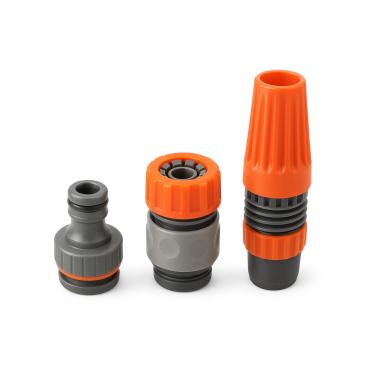 Imagem de Kit Conectores para Mangueira de Jardim 1/2" – Engate Rápido com Bico Regulável e Adaptador de Torneira