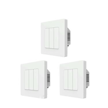 Imagem de GaoLeAve Smart ZigBee Interruptor de cortina com anel estrela para persiana elétrica, motor cego, Alexa/óculos de proteção, controle remoto em casa, branco, 3 peças