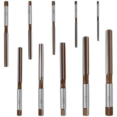 Imagem de Conjunto de 10 alargadores de aço de alta velocidade, ferramenta de fresa de flauta reta de precisão H8 para alumínio, cobre, ferro fundido, plástico, madeira (padrão direto)