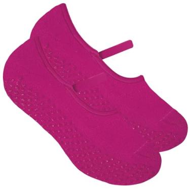 Imagem de SELENE Meia Sapatilha Antiderrapante Feminina Confortável Yoga Pilates Adulto Tam 34-39 (Pink, 34 a 39, BR, Adulto, Faixa Numérico, M, 34, 39)