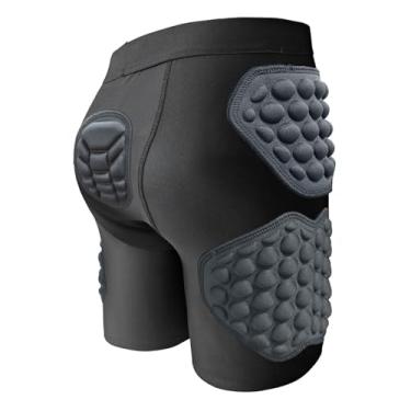 Imagem de harayaa Shorts esportivos infantis resistentes a impactos, protetores para futebol, acessórios respiráveis, versáteis, confortáveis ​​e espessados ​​em EVA, Size M