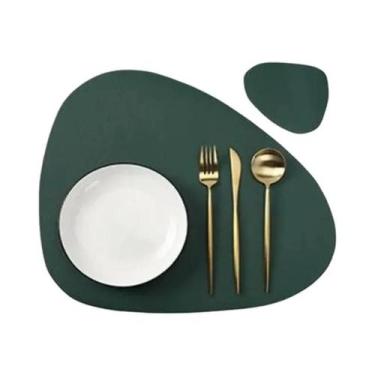 Imagem de Conjunto De Sousplat E Porta-Copos Triangular De Natal Em Couro Nórdic