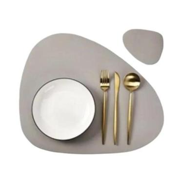 Imagem de Conjunto De Sousplat E Porta-Copos Triangular De Natal Em Couro Nórdic