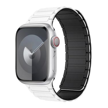 Imagem de Pulseira magnética para Apple Watch séries 11/10/9/8/7/6/5/4/3/SE/2nd/Ultra 3 de 49 mm, 46 mm, 45 mm, 44 mm, 42 mm, 41 mm, 40 mm, 38 mm, 40 mm, 38 mm, 49 mm, 46 mm, 46 mm, 46 mm, 46 mm, 46 mm, 46 mm