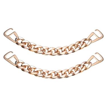 Imagem de 2 peças, correntes, tamancos, sandálias, sapatos, acessórios de corrente, formato de strass para decoração de sapatos, faça você mesmo, presente de aniversário feminino, ouro rosa, 22x2 cm, Metal, Sem