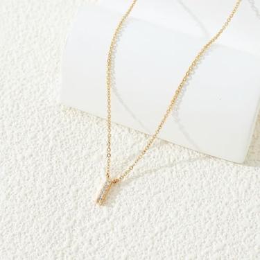 Imagem de 1 conjunto de letras A-Z banhado a prata com colar de diamantes para mulheres, colar para mulheres, joias finas, presente para mamãe, 48.5cm, Cobre, Sem Pedra Preciosa