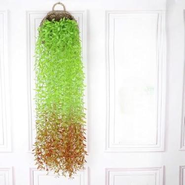Imagem de 3 peças, folhas de salgueiro, videiras, decoração de quarto de casa, planta artificial, folha de plástico, grama, festa de casamento, decoração de varanda (cauda vermelha)