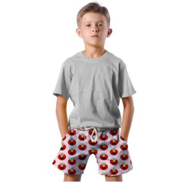 Imagem de Shorts Infantil Bermuda Calção Praia Verão Boneco Arte Funny Red 245 -