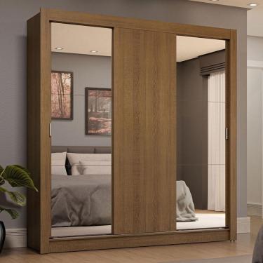 Imagem de Guarda-roupa Casal 3 Portas Correr Espelhos 4 Gavetas