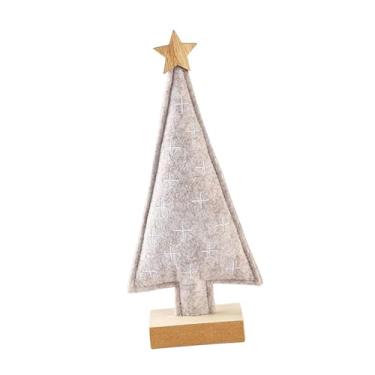 Imagem de Fancyes Árvore de Natal de mesa, decoração de mesa de Natal, estátua estética, pequena árvore de Natal para escritório, armário, sala de estar, Cinza, 14x6x31.3 Cm