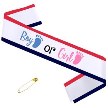 Imagem de Cores da bandeira dos EUA, faixa, faixa de menino ou gril, faixa reveladora de gênero para mamãe e papai, mamãe para ser, faixas para chá de bebê, faixa para chá de bebê, faixa neutra (cores da