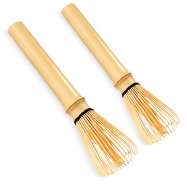 Imagem de BambooMN Utensil Matcha Chasen japonês tradicional cacheado 100 Tate Matcha - Marrom dourado natural, Natural Golden Brown Skinny, 2