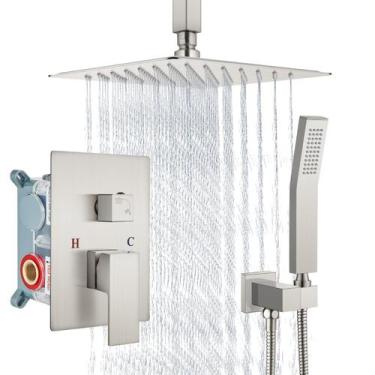 Imagem de Sistema de chuveiro Aolemi Ceiling Mount Rain com escova portátil