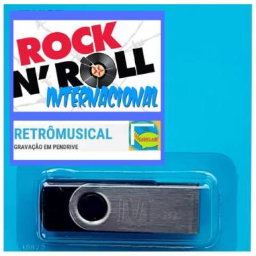 Imagem de Pen drive 8gb com Músicas = Rock Internacional Anos 60's á 2000's (mp3) Em Pastas.