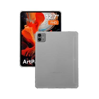 Imagem de Capa transparente fosca para tablet TECLAST Artpad Pro de 12,7 polegadas, capa protetora FJIASTB flexível TPU à prova de choque, leve (semitransparente)