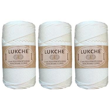 Imagem de Cordão de macramê de poliéster 2 mm x 125 metros, corda de macramê premium 100% polipropileno, fio colorido, crochê, macramê, artesanato para cabides de parede, bolsas, placas inferiores, tapetes