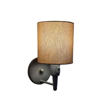 Imagem de Arandela Cilíndrica Md-2030 Cinza Com Liga E Desliga Cúpula Palha - Bivolt