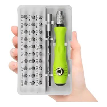 Imagem de Mini Kit de Chaves de Precisão 32 em 1 Magnético Multiuso – Conjunto de Ferramentas para Reparo de Notebook, Celular, Óculos e Relógio (COR ALEATÓRIA)