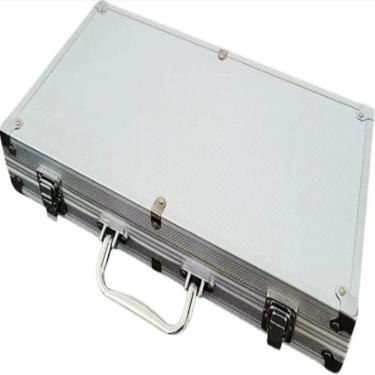 Imagem de Maleta Poker 200 Fichas Aluminio Profissional Jogo Oficial Baralho Dados Kit Completo
