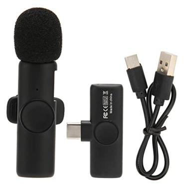 Imagem de Microfone de lapela sem fio, microfone vestível Plug and Play Sincronizações automáticas USB tipo C microfone de lapela para gravação de vídeo transmissão ao vivo