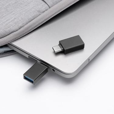 Imagem de Adaptador USB-C macho para USB fêmea, pacote com 2, adaptador eletrônico para OTG, carregamento, transferência de dados e cabos de extensão, compatível com telefones, computadores, teclados etc.