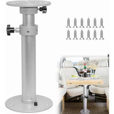 Imagem de AWL Brothers Pedestal de mesa de barco, base de mesa ajustável de liga de alumínio RV com faixa de altura de 40 a 70 cm para iate marítimo RV