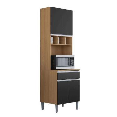 Imagem de Armário De Cozinha Paneleiro Duplo Andréia Amêndoa/preto- Mabe Magazin