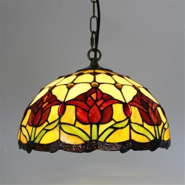 Imagem de Luminária pendente de luxo contemporânea para restaurante, com LED, estilo americano criativo, para sala de estar, quarto, hotel, villa, corredor, café, bar, escada, lustre de vidro colorido