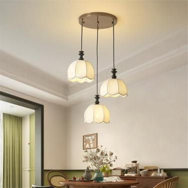 Imagem de Luminária pendente contemporânea de LED para restaurante, bar estilo francês retrô, balcão, café, quarto, escritório, quarto de hotel, lavabo, corredor, escada (DA 3 lâmpadas)