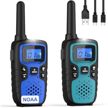 Imagem de Wishouse Walkie Talkies Para Crianças E Adultos - Rádios Bidirecionais Recarregáveis De Longo Alcance, Presente, Acessórios Para Caminhadas, Equipamentos De Acampamento Com Lâmpada, Sirene Sos, Aler