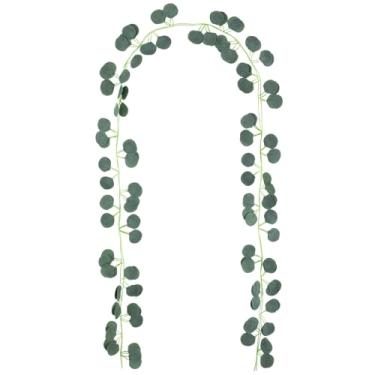 Imagem de PEOVLVN Guirlanda de eucalipto, 203 cm, folhas de eucalipto, guirlanda de vegetação, plantas falsas, para quarto, decoração de casa, centros de mesa de Natal e lareira
