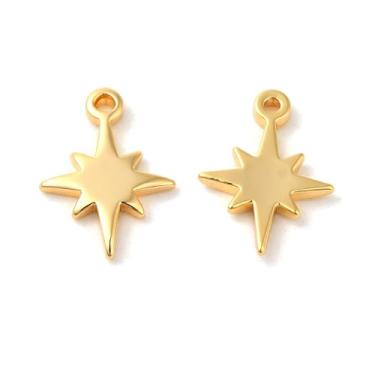 Imagem de MakemadeDIY 50 peças de berloques de latão estrela 18K para fazer joias, pingentes de cruz, estrelas, dourados, pingentes em massa para colares, pulseiras, brincos, artesanato, presente