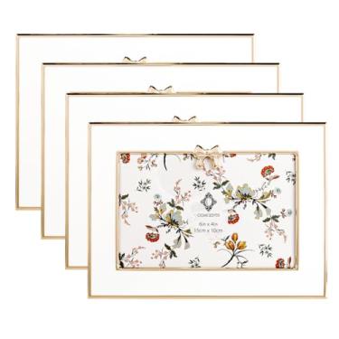 Imagem de Concepts Porta-retrato de metal esmaltado, elegante, decorativo, luxuoso, para presente, romântico, vintage, lembrança, casamento, aniversário, decoração de casa