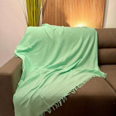 Imagem de Kit 2 Mantas Para Sofa Protetor Decorativa Gigante 210x150cm Ideal Para Frio E Cama (2x Verde Tiffany)
