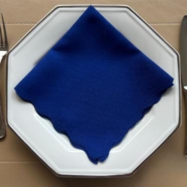 Imagem de Guardanapo de Tecido Oxford Kit 100 Acabamento a Laser 33 x 33 CM Mesa Posta (Azul Royal)