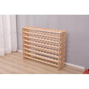 Imagem de fdjamy Rack de vinho independente armário de piso 144 garrafas de madeira empilhável armazenamento modular suporte de vinho prateleiras de exibição