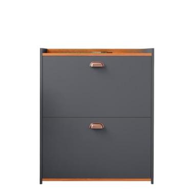 Imagem de Sapateira 2 Andares New Organizadora Com Banco 2 Portas Basculantes Hall De Entrada(CLOSET CINZA/