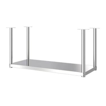 Imagem de Prateleira de armazenamento de teto, prateleiras de aço inoxidável, prateleiras flutuantes suspensas, prateleira de armazenamento para cozinha, garagem, escritório (60 x 30 cm/23,6 x 11,20 cm, 1T)