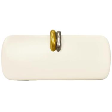 Imagem de louceko Bolsa clutch formal feminina de couro PU para casamento, Branco
