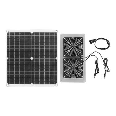 Imagem de Kit de ventilador de painel solar 18V 25W monocristalino à prova d'água 3500 RPM Kit de exaustor solar para estufa Cachorro casas RV