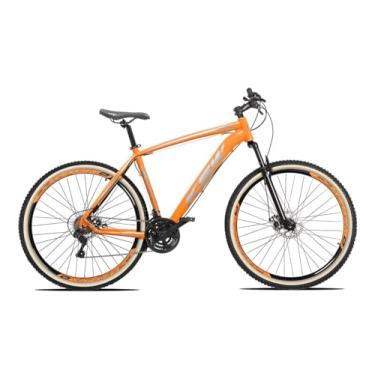Imagem de Bicicleta Aro 29 KSW 27 Marcha Freio a Disco Cubos K7,17,Laranja Cinza