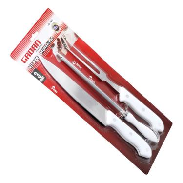 Imagem de Kit Churrasco C/3 Peças Aço Inox