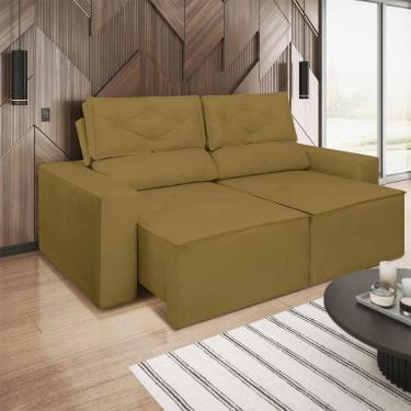 Imagem de Sofá Reclinável Retrátil Luxo 2 Lugares 1,80m Balaqui Decor Capuccino