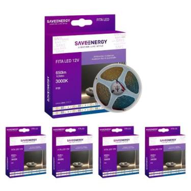 Imagem de 5 Fita LED 12V 6,5W/m 3000K 5m 60LEDs/m IP20 Save Energy