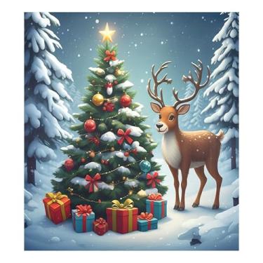 Imagem de SEHANY Capa magnética para lava-louças de árvore de Natal, adesivos magnéticos para decoração de Natal antiarranhões para painel de geladeira e lava-louças, decoração de Natal de cozinha doméstica 58