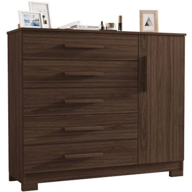 Imagem de Cômoda Pietra Café 1 Porta 5 Gavetas Jcm Movelaria