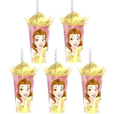 Imagem de Kit 5 Copos Princesa Bela para Festa Decoração Lembranças - Plasútil, 